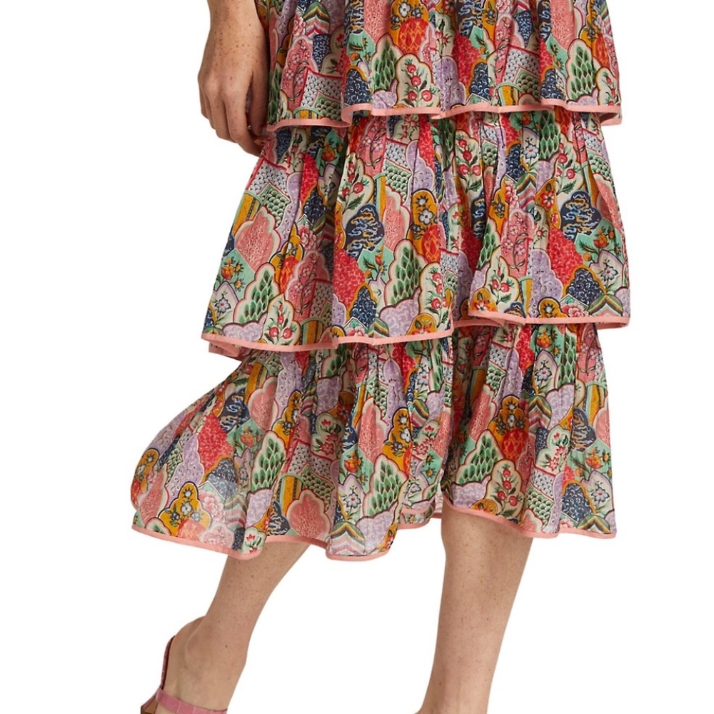 RHODE Vena Tiered Sleeveless Printed Midi Dress - NWT - Small - Picture 9 of 9
